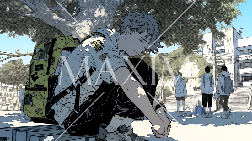 学校でいじめられていじけている男子生徒