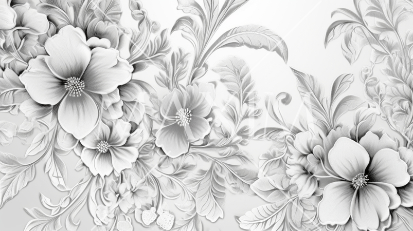 レースパターン背景: 花や葉のモチーフの繊細なレース模様。透明があり背景のコンテンツと調和。