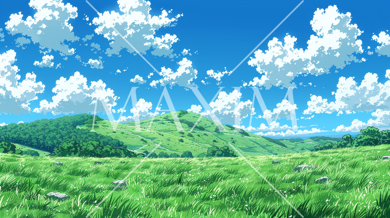 初夏の高原の草原