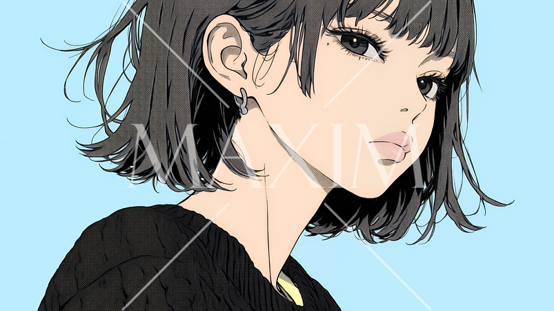 嫉妬の表情を浮かべる若い女性