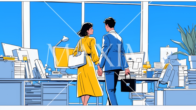 定時退社で帰宅を喜ぶ会社員｜ワークライフバランスと働き方改革のビジネスイメージ