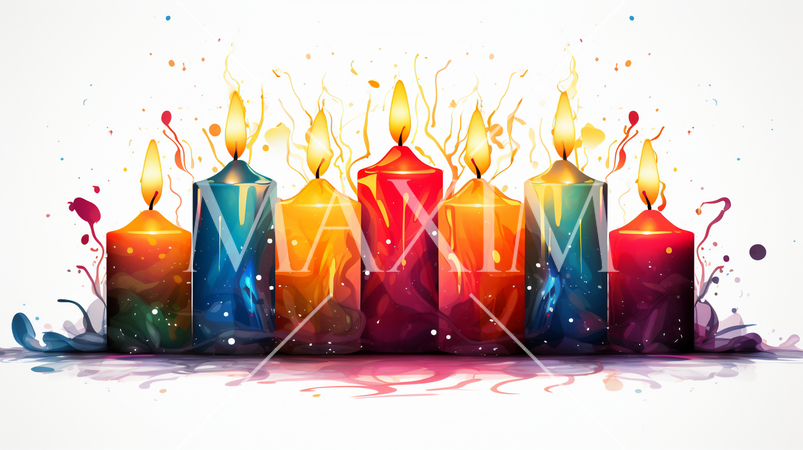 クリスマスを彩る色とりどりのキャンドル