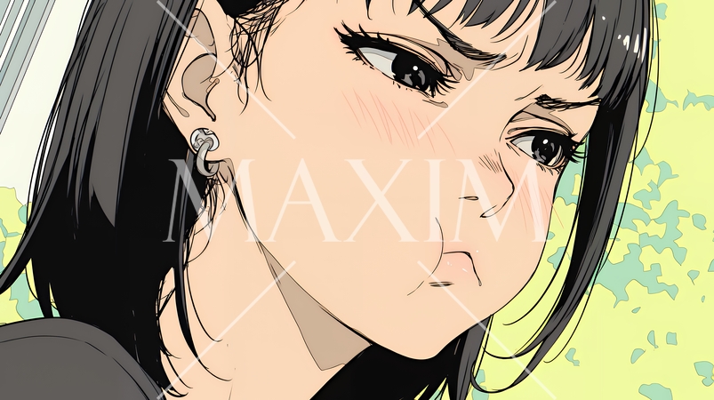 嫌悪の表情を浮かべている若い女性