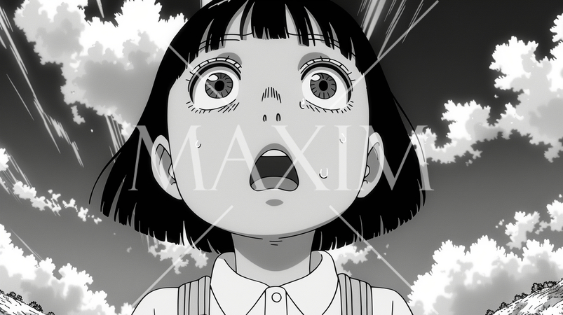 呆然と口を開けてあきれている少女