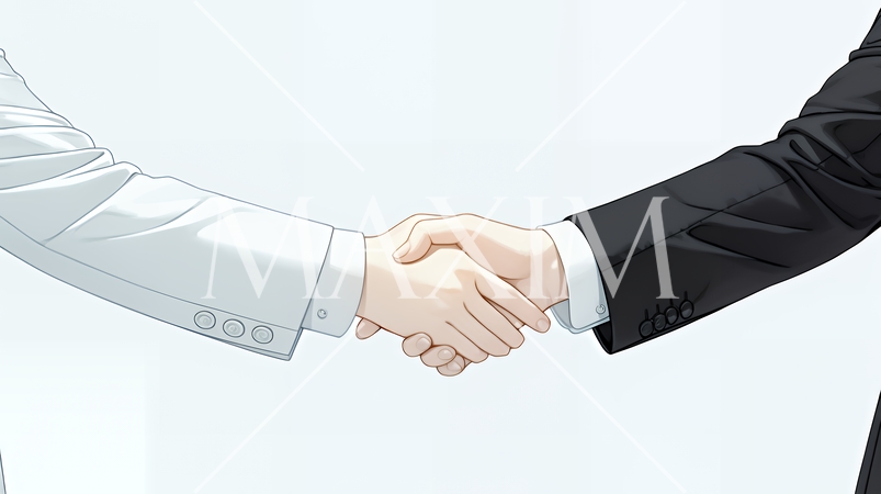 握手をしているビジネスパーソンたち