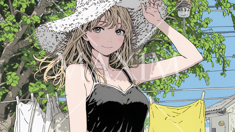 キャミソール姿の若い女性  /  Young Woman in a Camisole Top