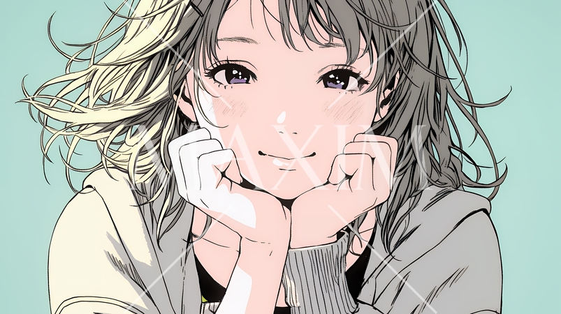 にっこり笑って手を合わせて「お願い」と甘える若い女性