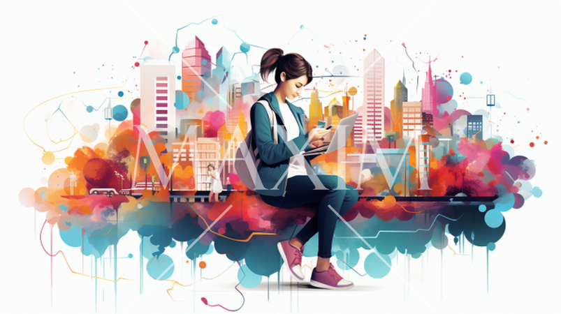 モバイルワーク：モバイルデバイスを使用した仕事、リモート作業。