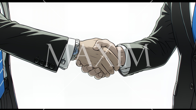 握手をしているビジネスパーソンたち