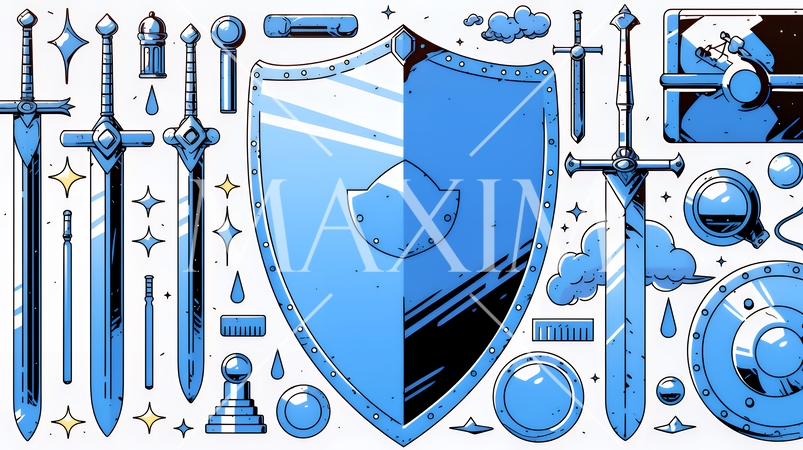 サイバーセキュリティ対策の重要性｜ロックとシールドで守る情報保護のビジネスバナー素材