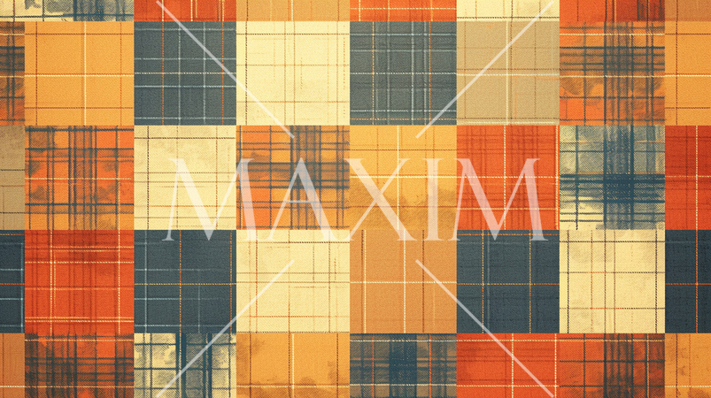 チェック背景: 小さな正方形が交差したパターンで、クラシカルなデザインに適す