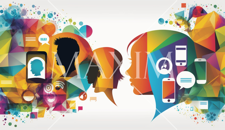 仕事のコミュニケーション：メールのやり取り、電話、ビデオ会議。