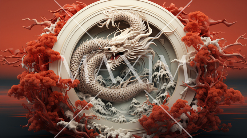 龍のミニマルアート（minimalism）のような表現