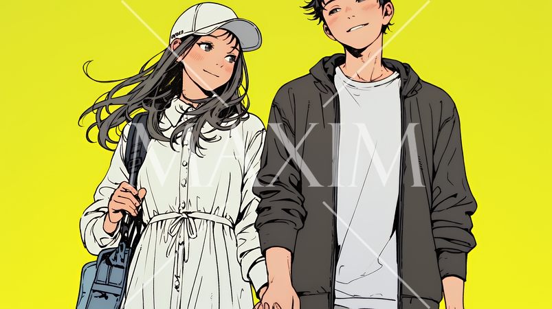 希望に満ちたライフスタイルを過ごす若いカップル：未来を見つめている