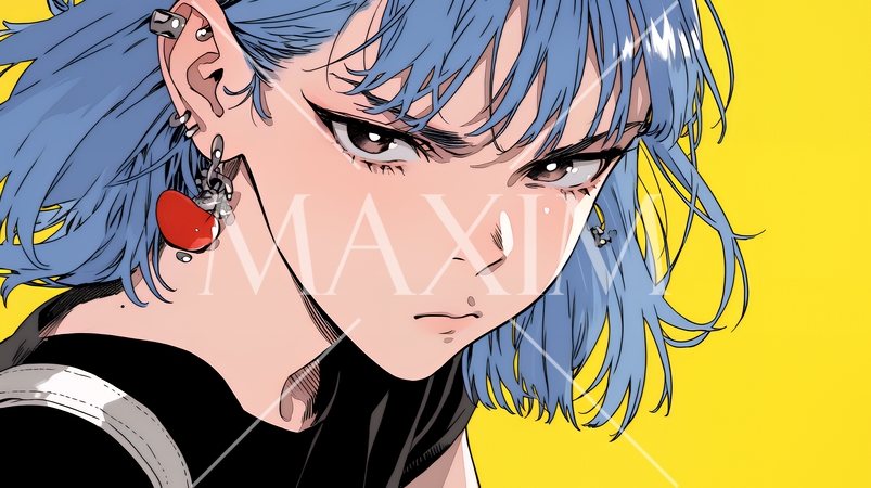 口と顔を歪めて嫌な感情を表している若い女性