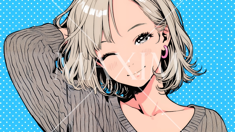 気恥ずかしそうに頭をかき、ごまかすような仕草を見せる若い女性