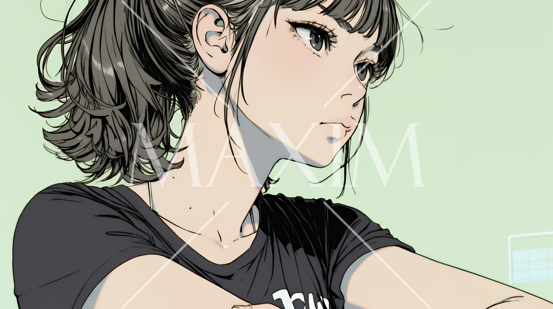 「ふん！」という表情でそっぽを向いている若い女性