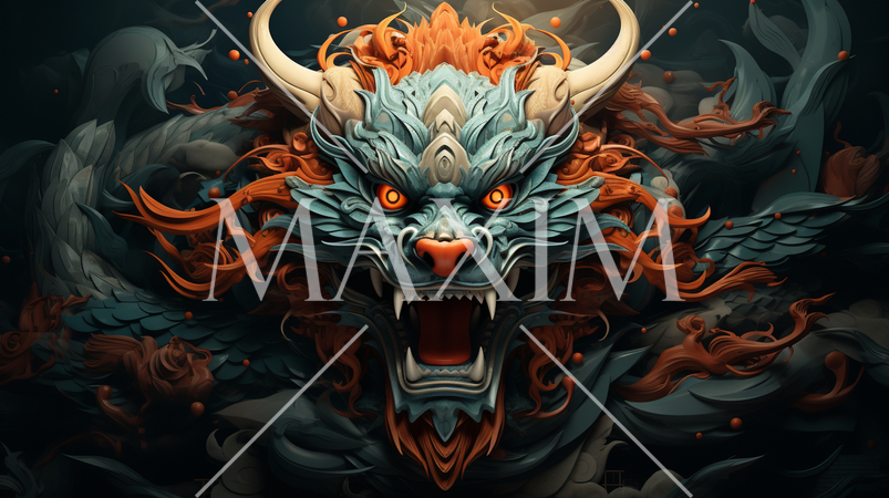 龍のミニマルアート（minimalism）のような表現