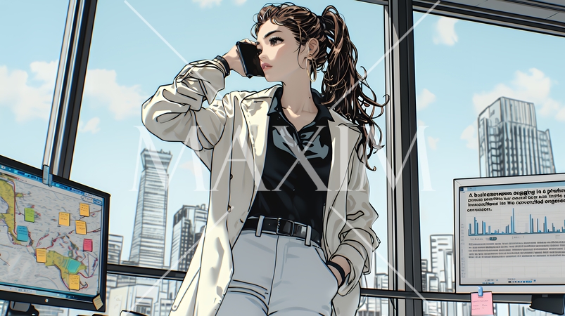 スマートフォンで通話をしているビジネスウーマン