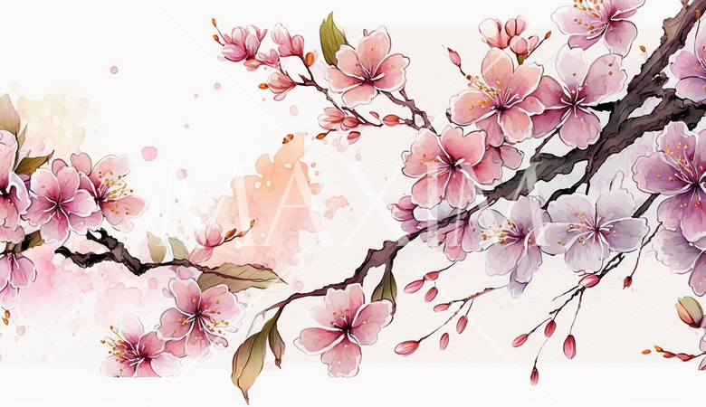 サクラの水彩画