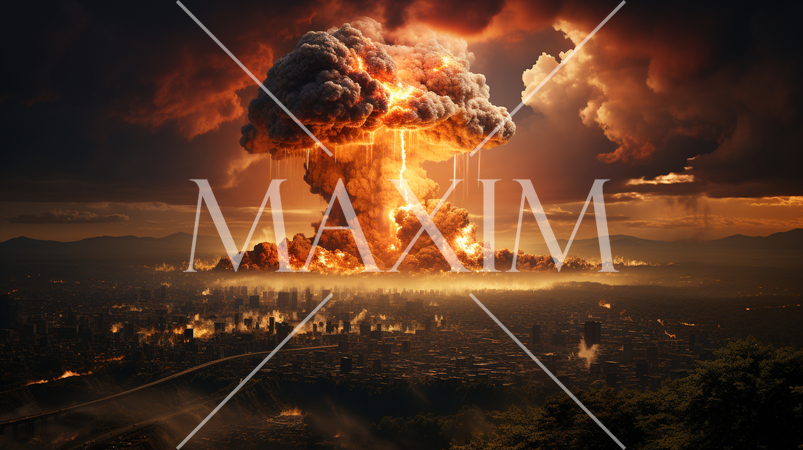 大都市への核攻撃のきのこ雲のイメージ：核廃絶を訴えるために