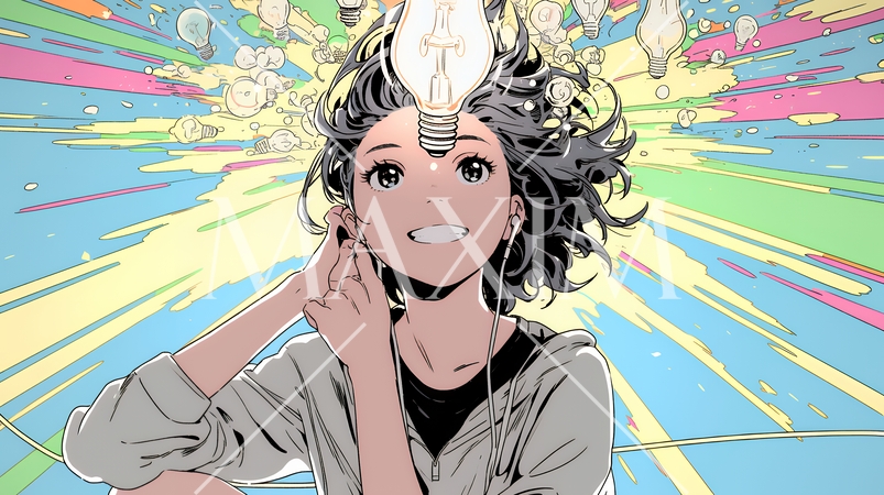 ボジティブで素晴らしいアイデアが浮かんだ瞬間