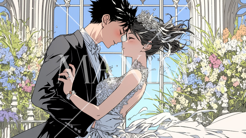 ウェディングダンスを踊っている新郎新婦