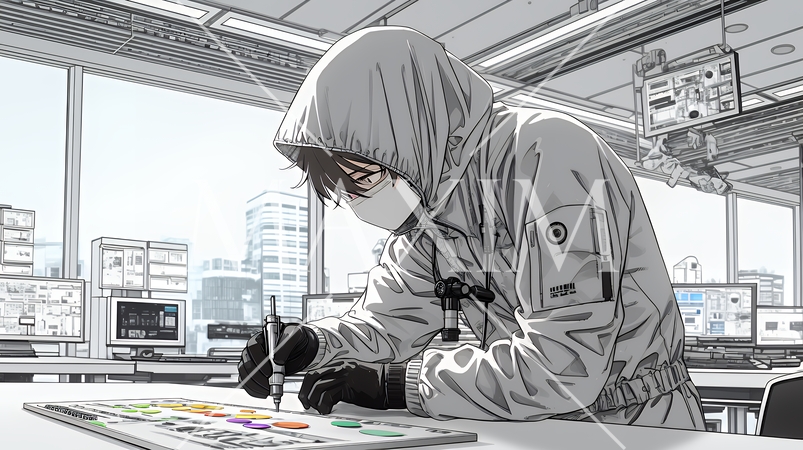 クリーンルームで作業中のエンジニア