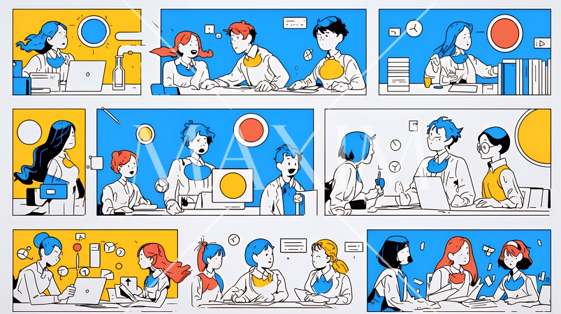 人材育成と社員研修のビジネスコンセプト｜学び成長するビジネスパーソンのイラスト素材