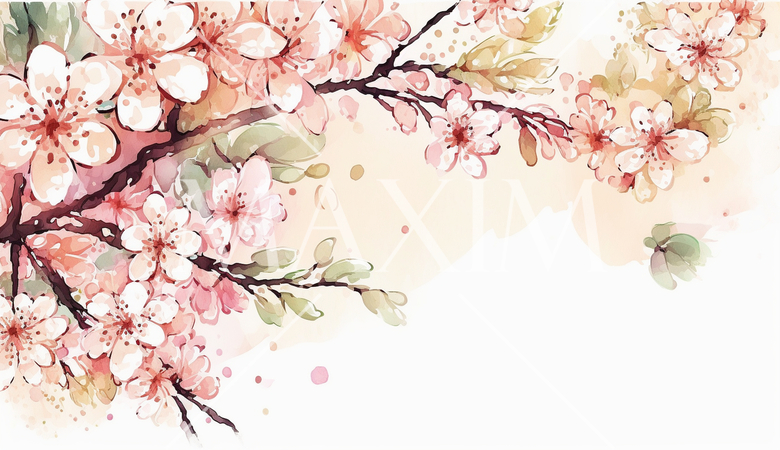 サクラの水彩画