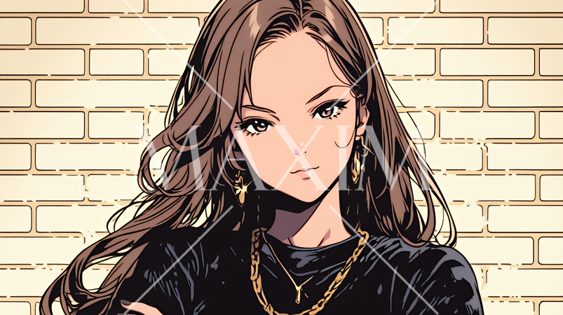 意地悪そうな（攻撃的な）顔をしている若い女性