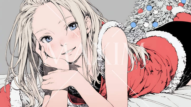 女性のサンタクロース（サンタのコスプレイヤー）