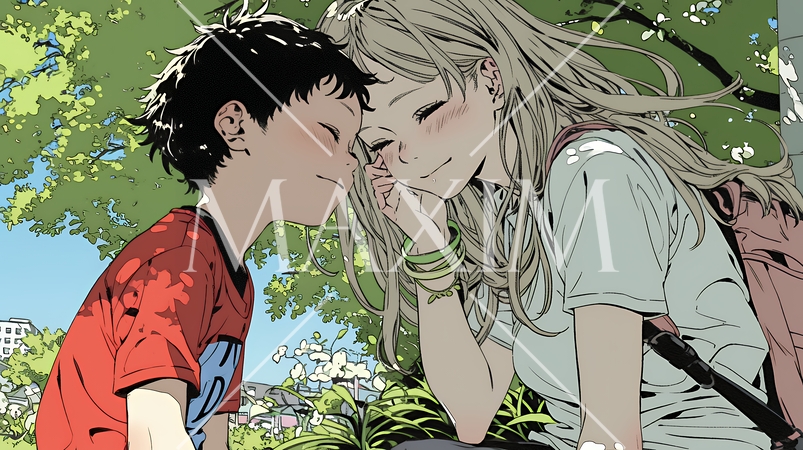 幼い我が子の悩みの相談にのっている母親