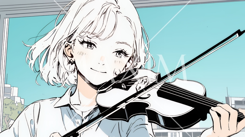 バイオリンを弾いている女性