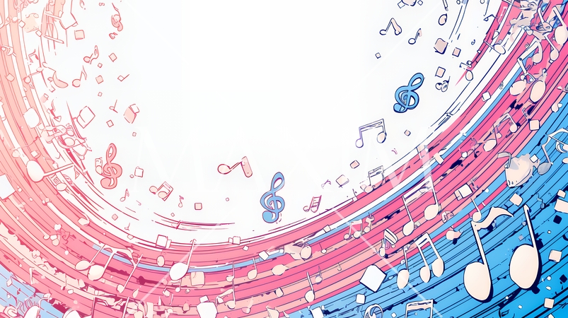 音符など音楽記号をテーマにした背景画像
