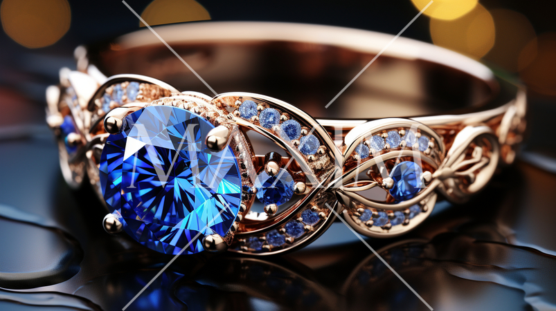 豪華なサファイアの指輪