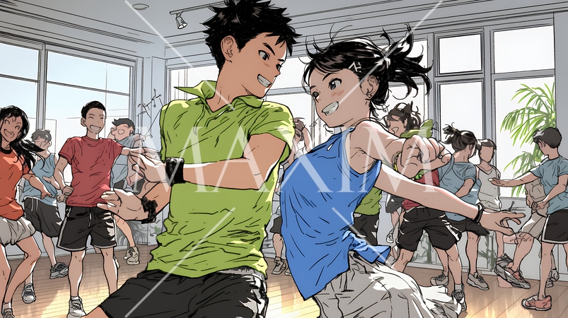 ダンスの練習をしている若者たち