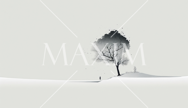 最小要素で表現した凍てつくような雪景色