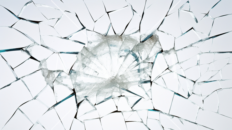 割れたガラスのイメージ：精緻CG