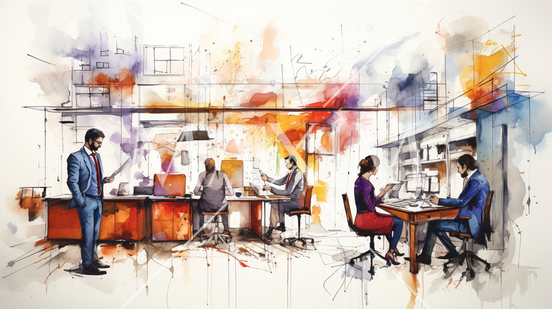 ビジネスシーンの手書き風表現