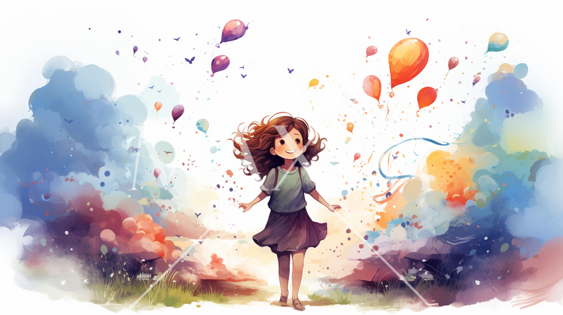 幸せな夢の中にいる少女