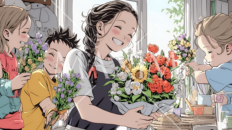 幸せ家族の母の日