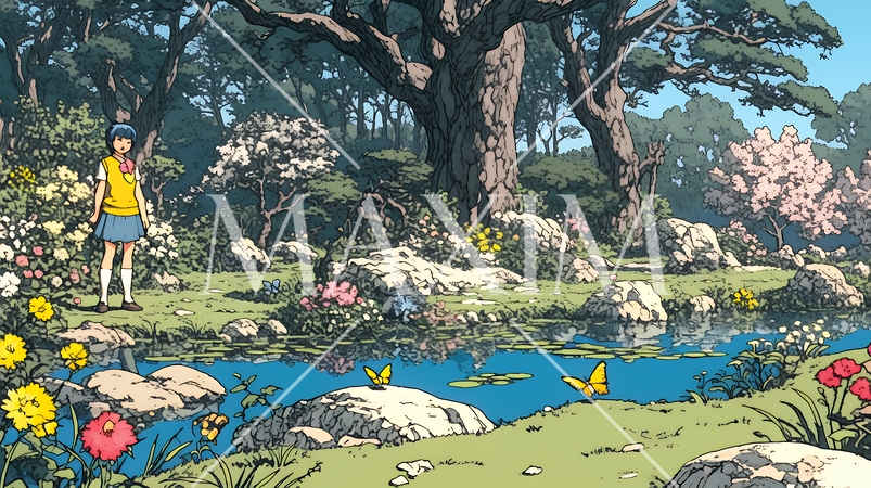 早春の日本庭園