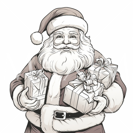 プレゼントを配るサンタクロース