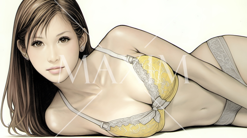 下着姿で横になっている女性