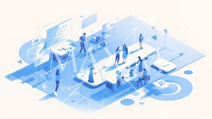 ビジネスは様々な要素と人々が絡み合っていることをイメージ