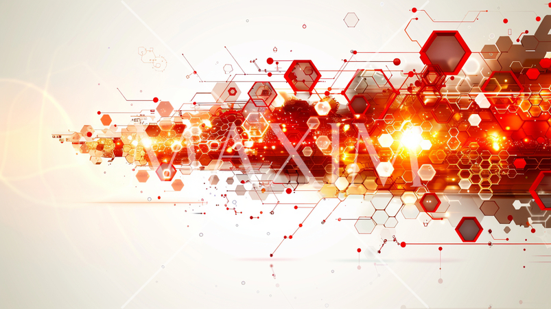 化学構造式のような幾何学的な模様の背景