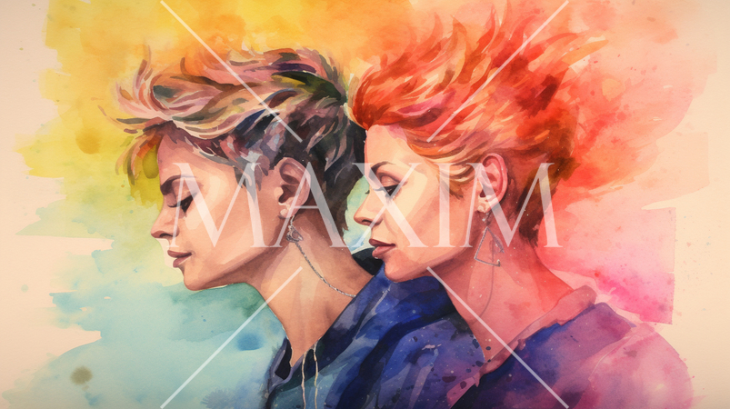 LGBT：人物を使ったイメージの水彩画