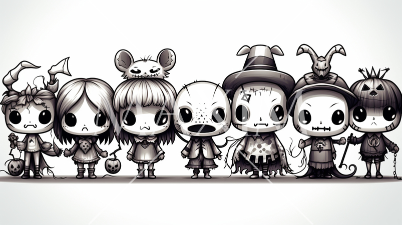 少し怖くてかわいらしいハロウィン用のイラスト