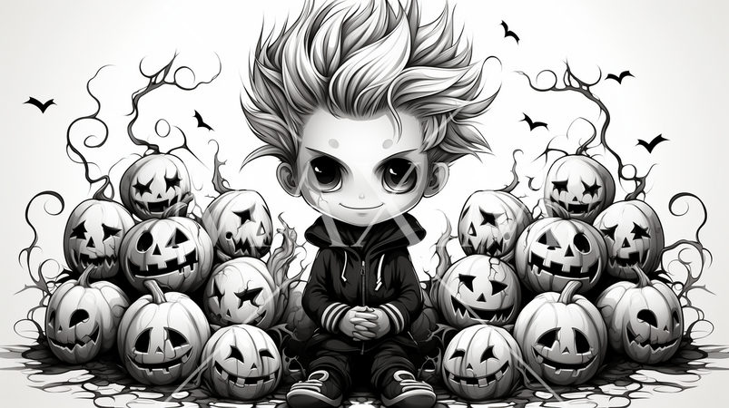 少し怖くてかわいらしいハロウィン用のイラスト